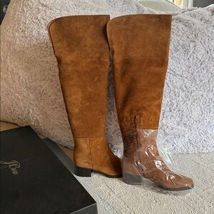 J. Crew Tan Suede Over-the-Knee Boots